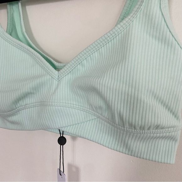 For Love & Lemons Gemma Ribbed Bra Mint Green XS - Picture 5 of 6